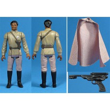 Lando Calrissian General Pilot, fihura power of the force  1985 con arma y capa de tela 